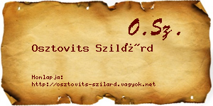 Osztovits Szilárd névjegykártya