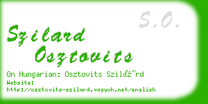 szilard osztovits business card